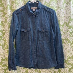 Banana Republic Heritage Blue Woven Button Down Shirt